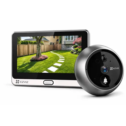 Câmera Olho Mágico WiFi EZVIZ DP2C 2MP 1080p Campainha Sem Fio Tela 4,3