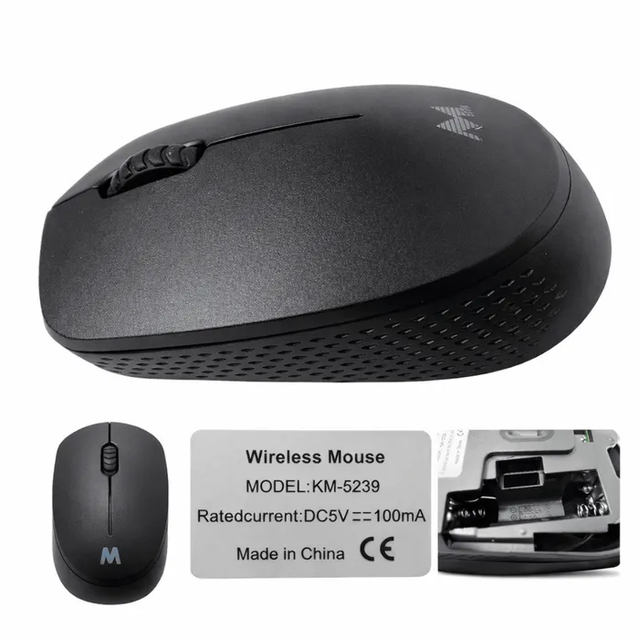 Kit Teclado ABNT2 + Mouse Sem Fio Mtek KM-5239 2.4GHz USB - Preto 