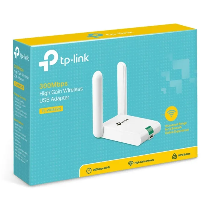 Adaptador WiFi USB TP-Link TL-WN822N 300Mbps Wireless N 2.4GHz 2 Antenas 3dBi