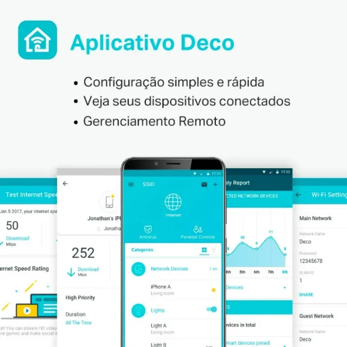 Roteador Mesh TP-Link Deco M5 AC1300 Dual Band WiFi Gigabit Alta Cobertura
