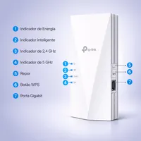 Repetidor TP-Link RE600X AX1800 Extensor WiFi 6 Dual Band Gigabit Mesh - imagem 4