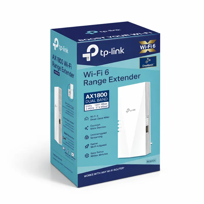 Repetidor TP-Link RE600X AX1800 Extensor WiFi 6 Dual Band Gigabit Mesh