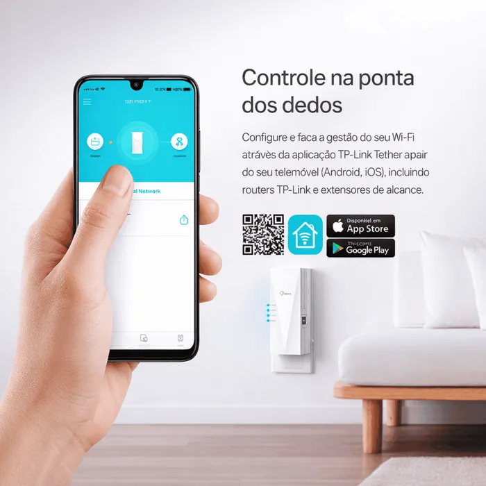 Repetidor TP-Link RE600X AX1800 Extensor WiFi 6 Dual Band Gigabit Mesh