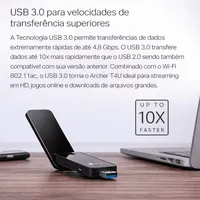 Adaptador USB Wi-Fi TP-Link Archer T4U AC1300 Dual Band USB 3.0  Antenas Externas - imagem 4