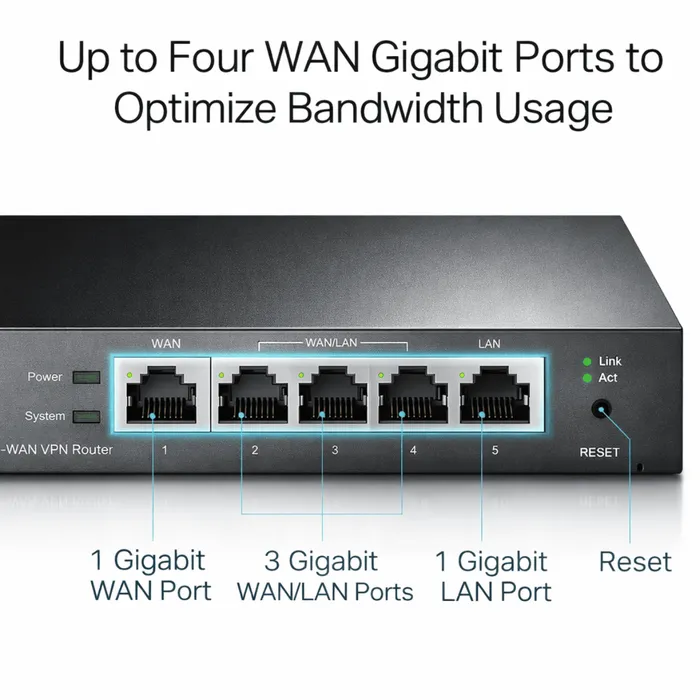 Roteador TP-Link ER605 Omada VPN Gigabit Multi-WAN Load Balance USB