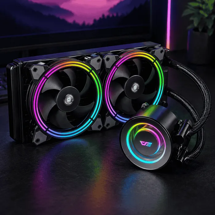 Water Cooler 240mm Darkflash TR240 RGB ARGB Intel AMD Preto