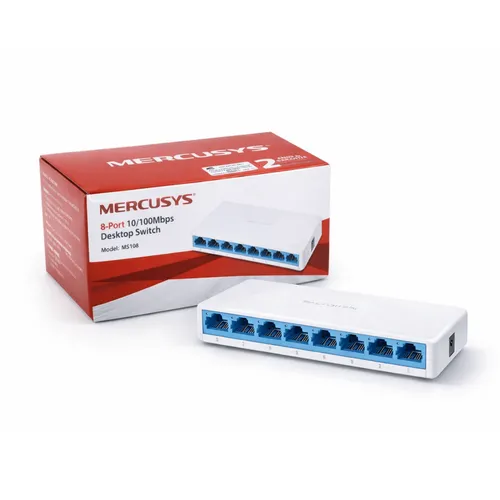 Switch Mercusys MS108 8 Portas 10/100Mbps RJ45 Desktop Plug Play