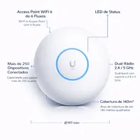Ponto de Acesso Ubiquiti U6 Pro UniFi WiFi 6 AX5400 Dual Band 48V PoE Access Point Sem Fonte - imagem 7