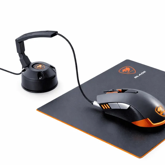 Suporte Para Mouse Cougar Bunker Bungee Gamer Com Hub USB 2 Portas Base A Vácuo Preto