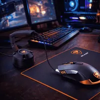 Suporte Para Mouse Cougar Bunker Bungee Gamer Com Hub USB 2 Portas Base A Vácuo Preto - imagem 7