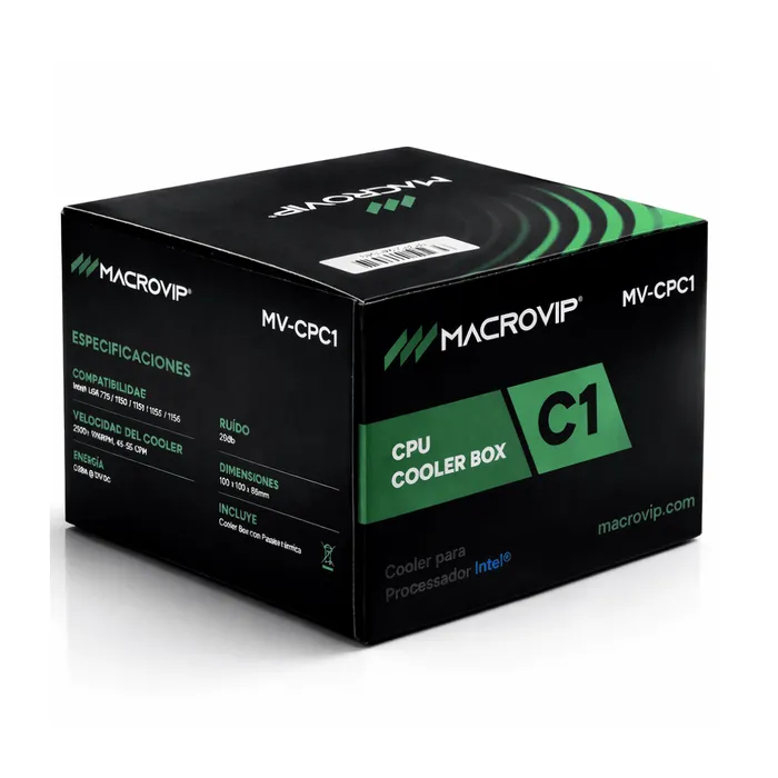 Cooler Intel MV-CPC1Para Processador LGA 1155 / 1150 / 1151 / I3 / I5 4 Pinos 2500RPM - Preto