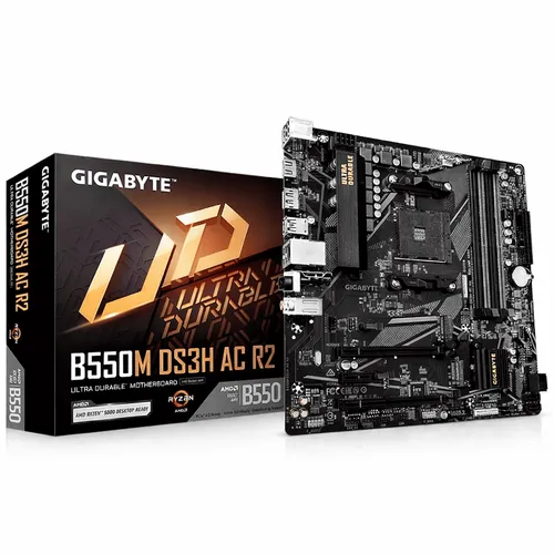 Placa Mãe Gigabyte B550M K AM4 DDR4 – Compatível Ryzen 3000 / 4000G / 5000 / 5000G 2x M.2 HDMI DisplayPort Micro ATX