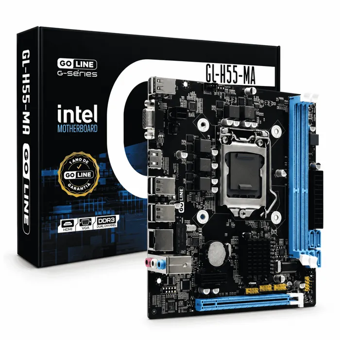 Placa Mãe GoLine GL-H55-MA Intel LGA 1156 DDR3 VGA HDMI