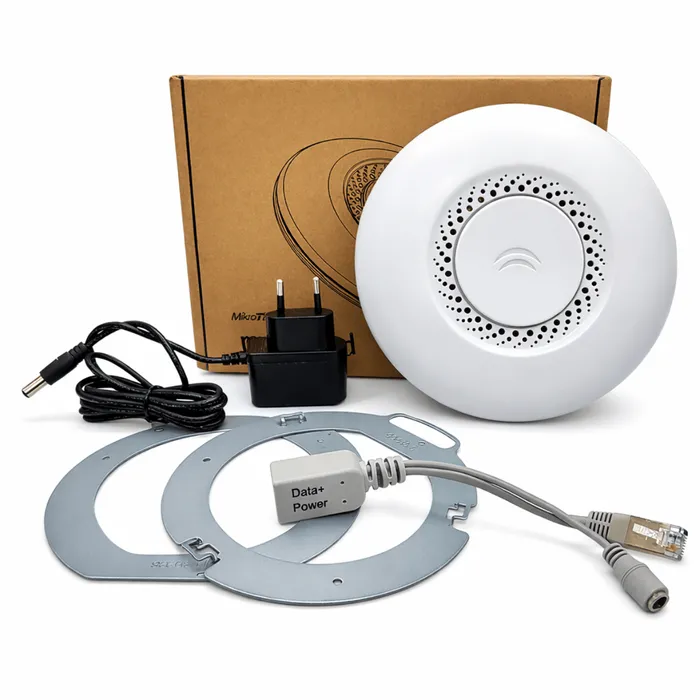 Access Point MikroTik RBcAP2nD Teto 2.4GHz 300Mbps PoE 802.3af/at RouterOS L4