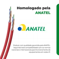 Cabo de Rede Intelbras Impact Giga CAT6 UTP CMX 4P 100M Vermelho IG6CVM - imagem 7