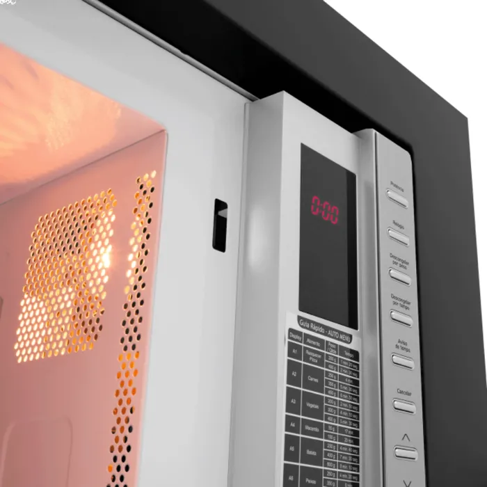 MICRO-ONDAS DE EMBUTIR FISCHER FIT LINE 25L PRETO 220V FUNÇÃO DESCONGELAR