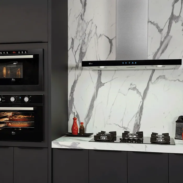 COIFA DE PAREDE INFINITY 90 CM VIDRO DIGITAL TOUCH PRETO 127V - FISCHER