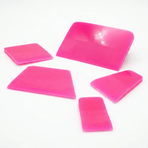 Kit 5 Espátulas de Borracha Rosa Camaleão para PPF e Película