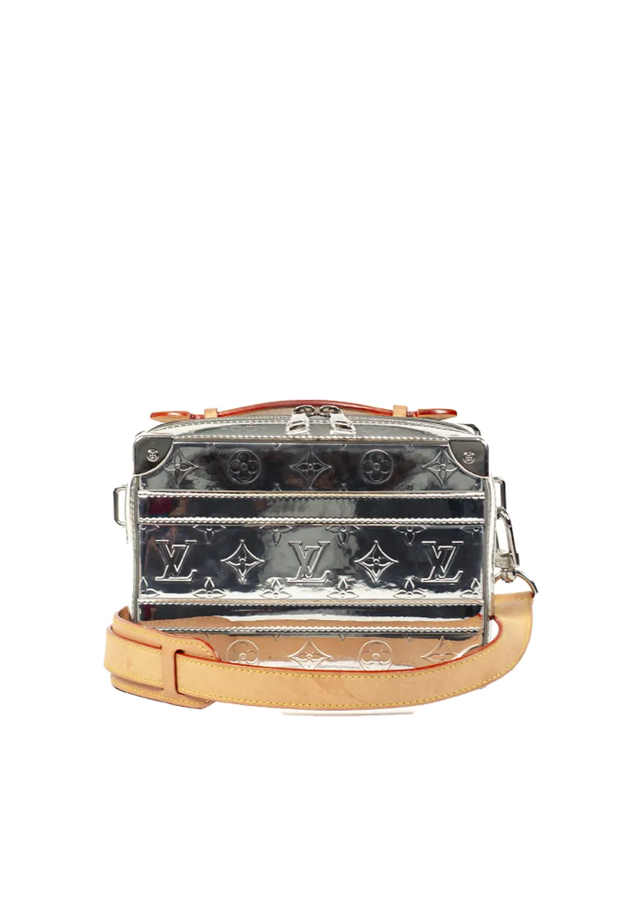 Louis Vuitton Monogram Mirror Handle Trunk Silver 