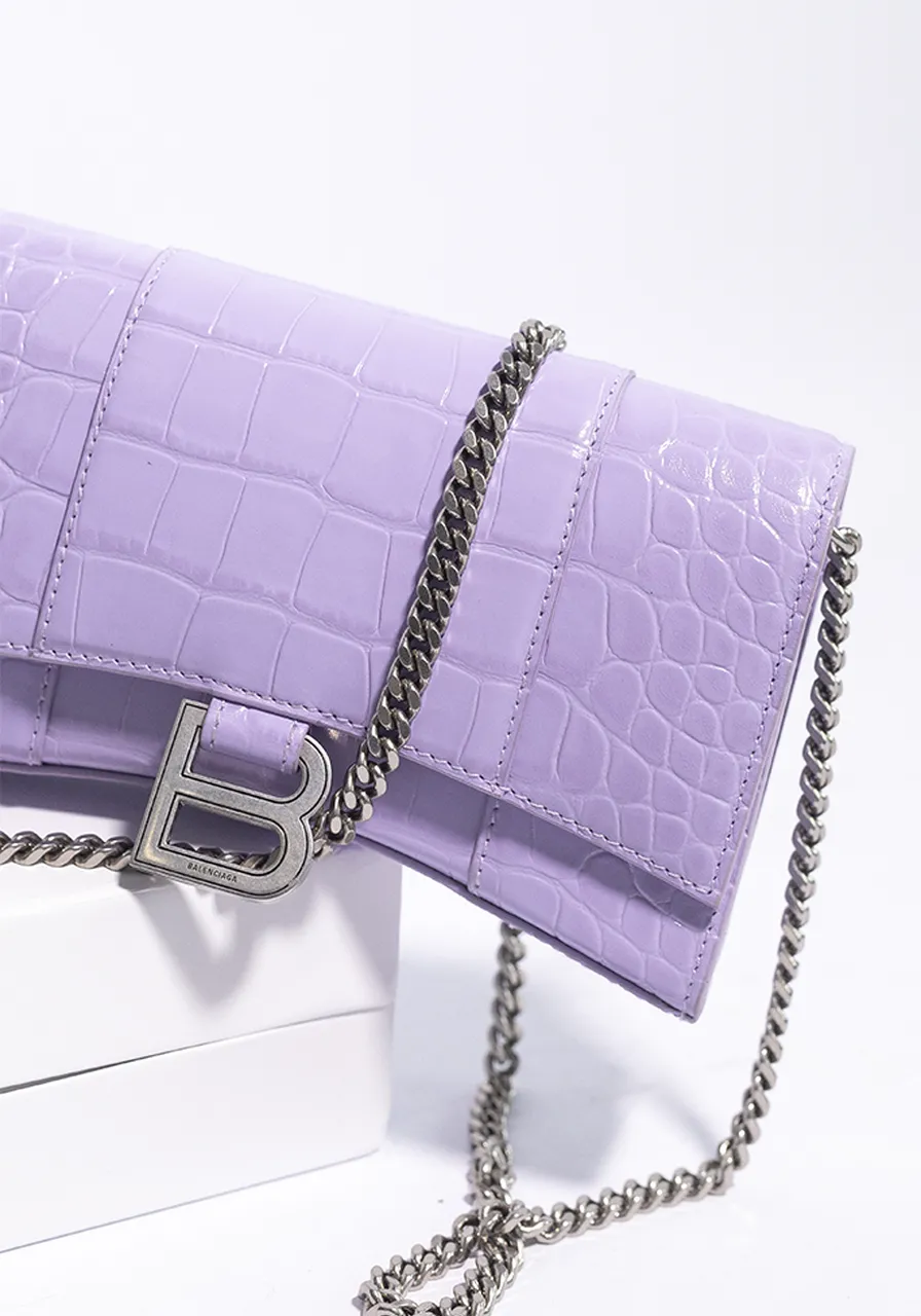 Balenciaga Hourglass Calfskin Crocodile