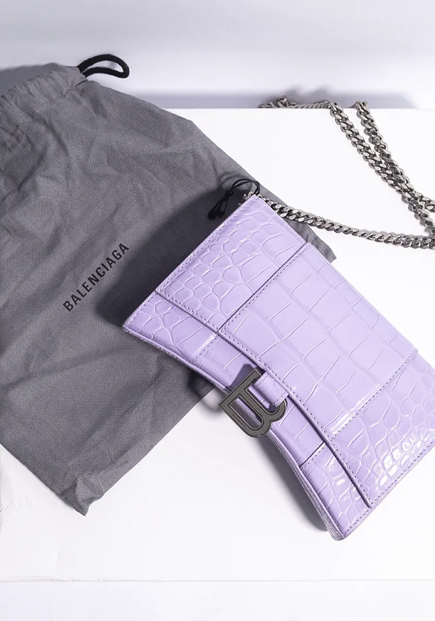 Balenciaga Hourglass Calfskin Crocodile