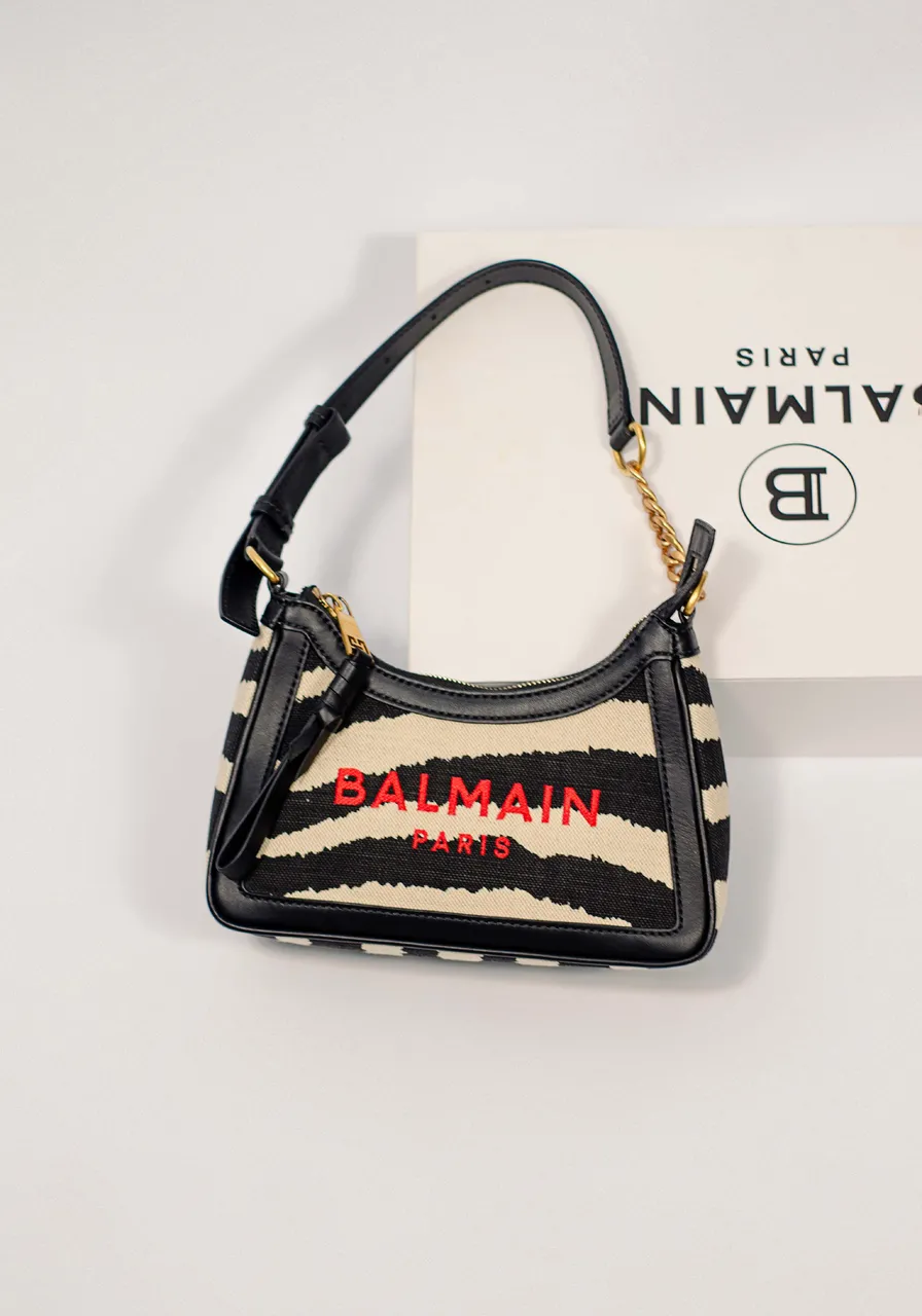 Balmain B- Army Small Shoulder Bag In Zebra
