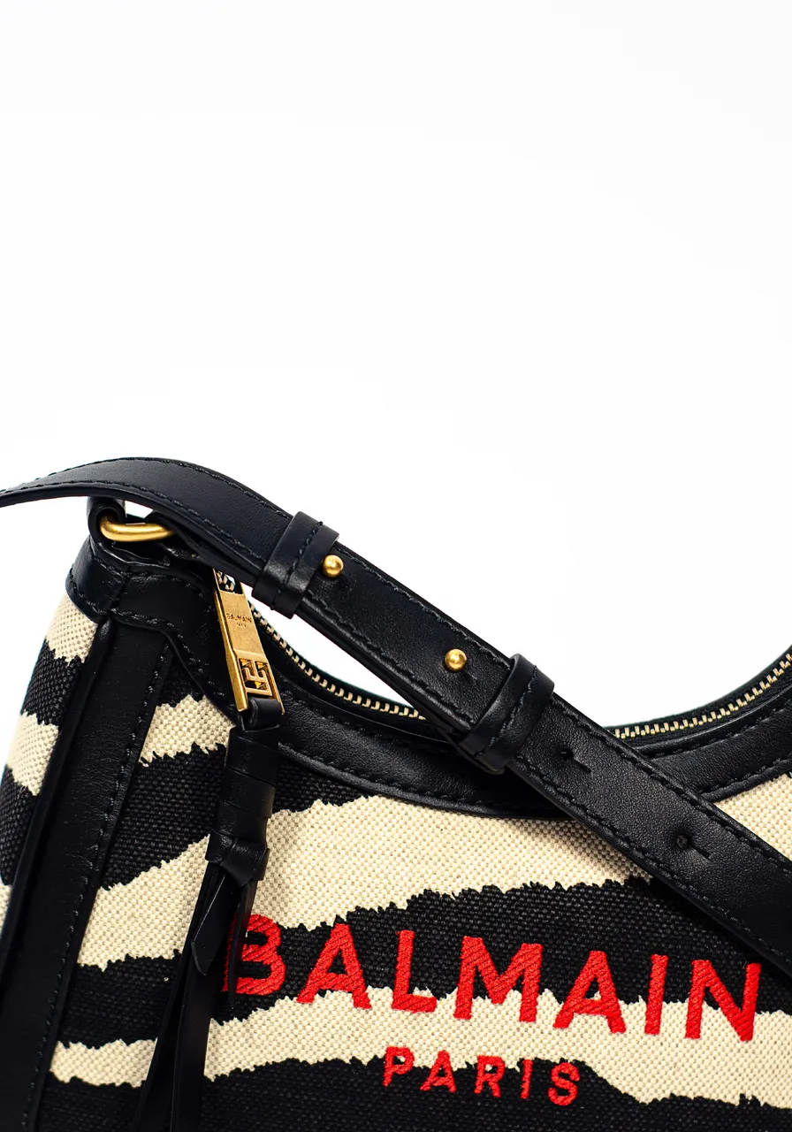 Balmain B- Army Small Shoulder Bag In Zebra