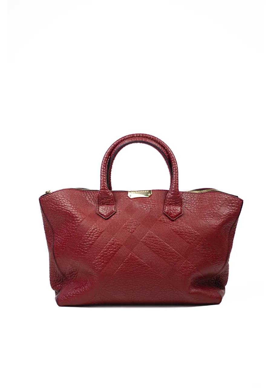 Burberry Grainy Check Leather Dewsbury Tote