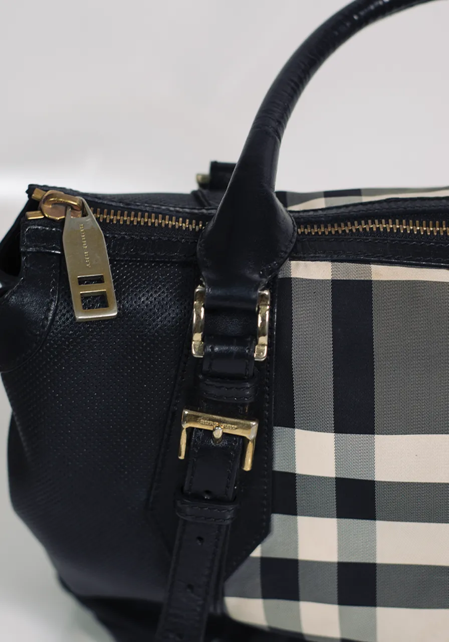 Burberry Leather Check Bag 