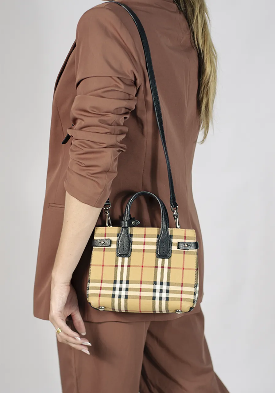 Burberry Mini Haymarket Check Tote 