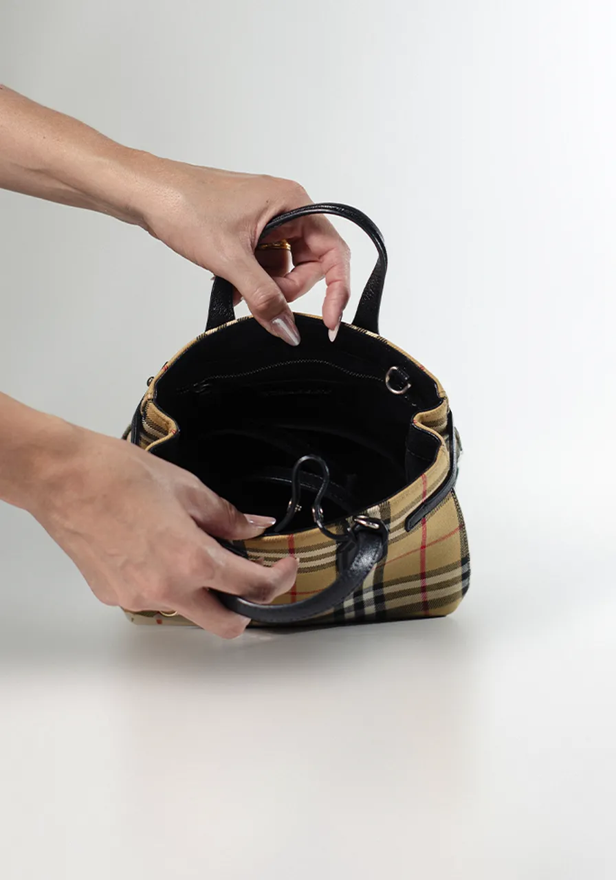 Burberry Mini Haymarket Check Tote 