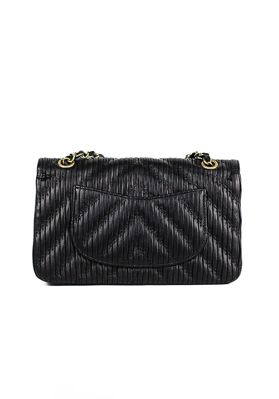 Chanel Chevron Stitched Classic Flap Bag