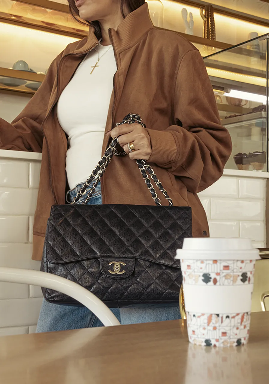 Chanel Double Flap Jumbo Caviar