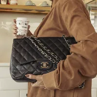 Chanel Double Flap Jumbo Caviar - imagem 3