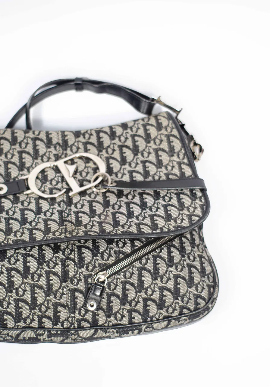 Dior Navy Logo Charms Messenger