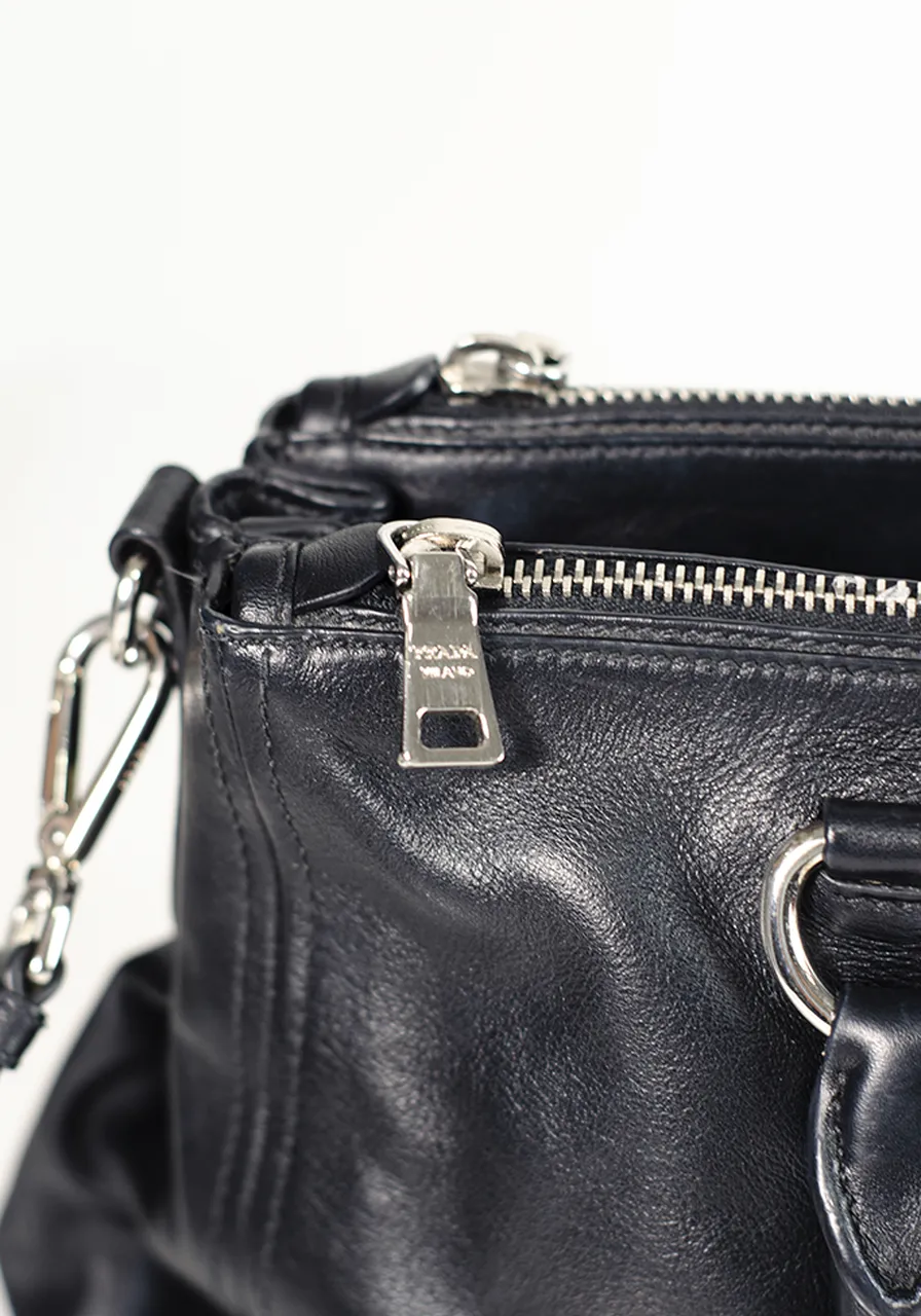 Prada Double Zip Calf Bag 