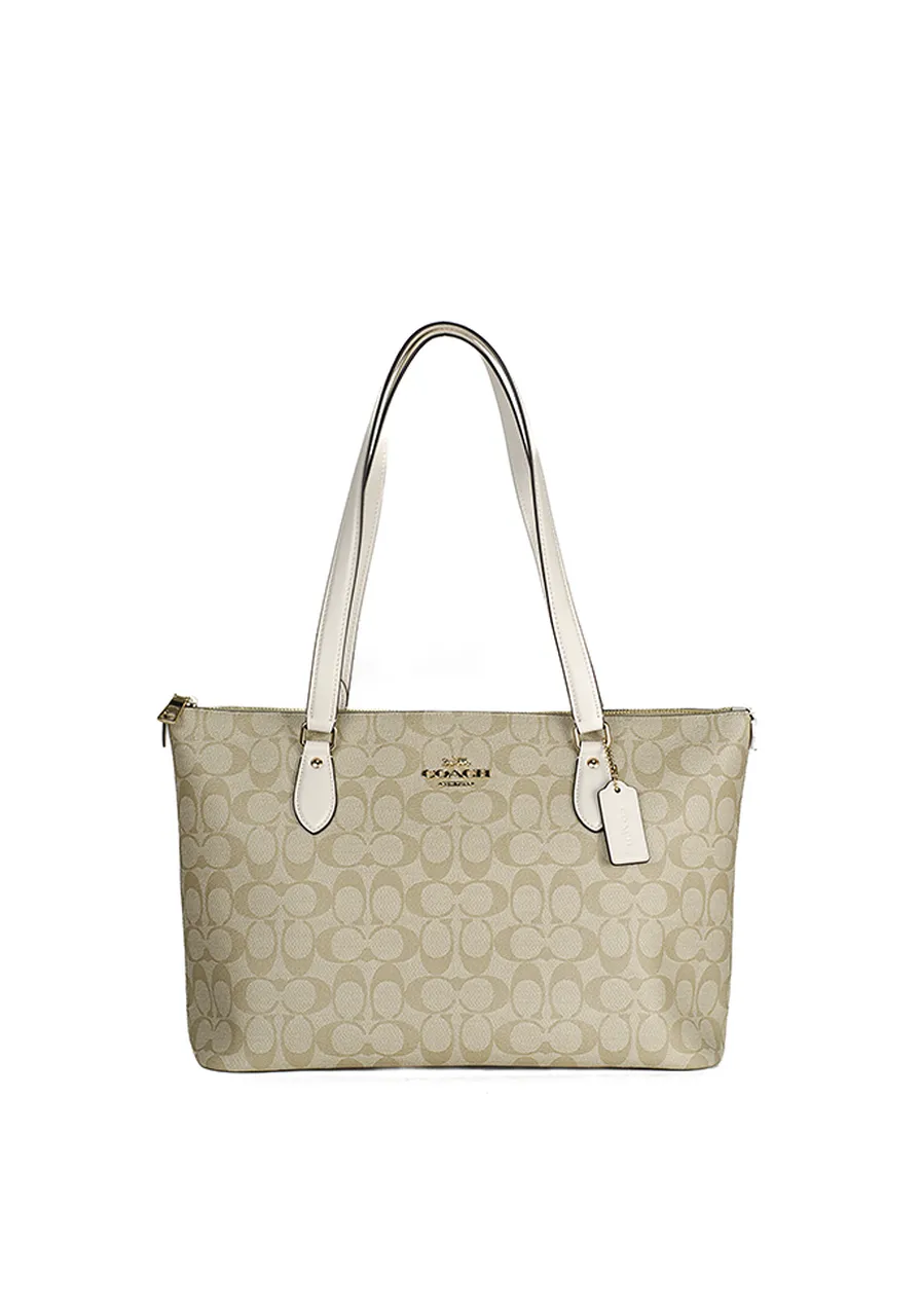 Coach Tote In Signature Nude