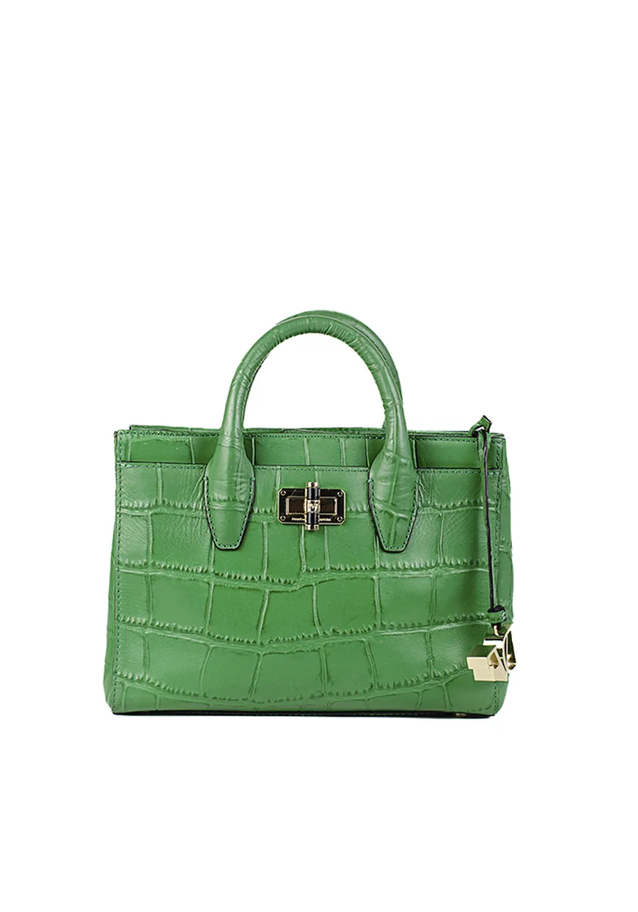 Diane Von Furstenberg Mini Viviana Emerald Croco