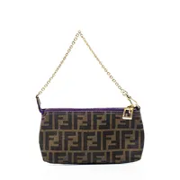 Fendi Chain Pochette Zucca Coated Canvas  - imagem 1
