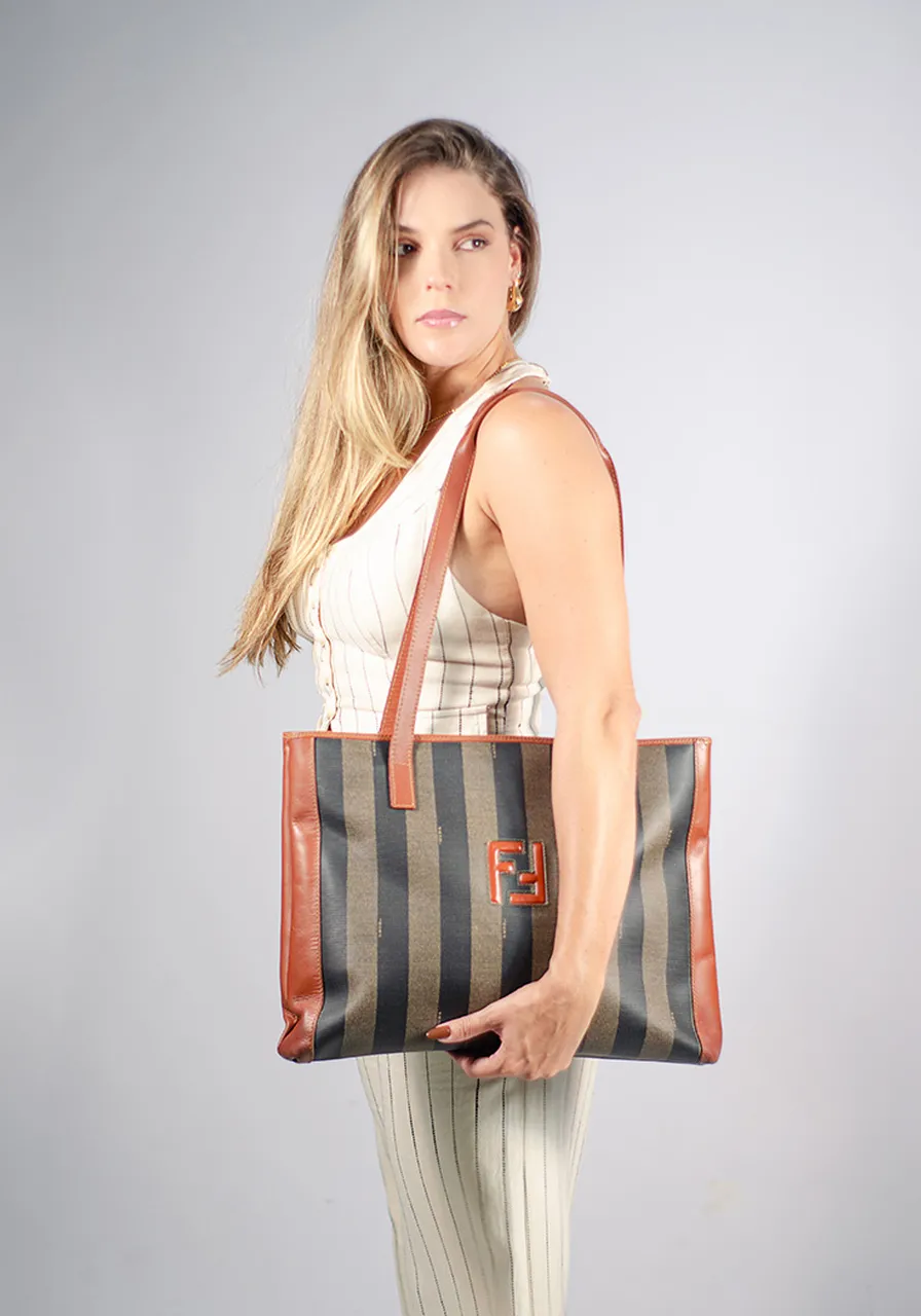 Fendi Pequin Equin Roll Tote 