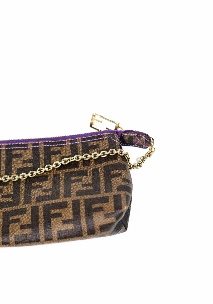 Fendi Chain Pochette Zucca Coated Canvas 