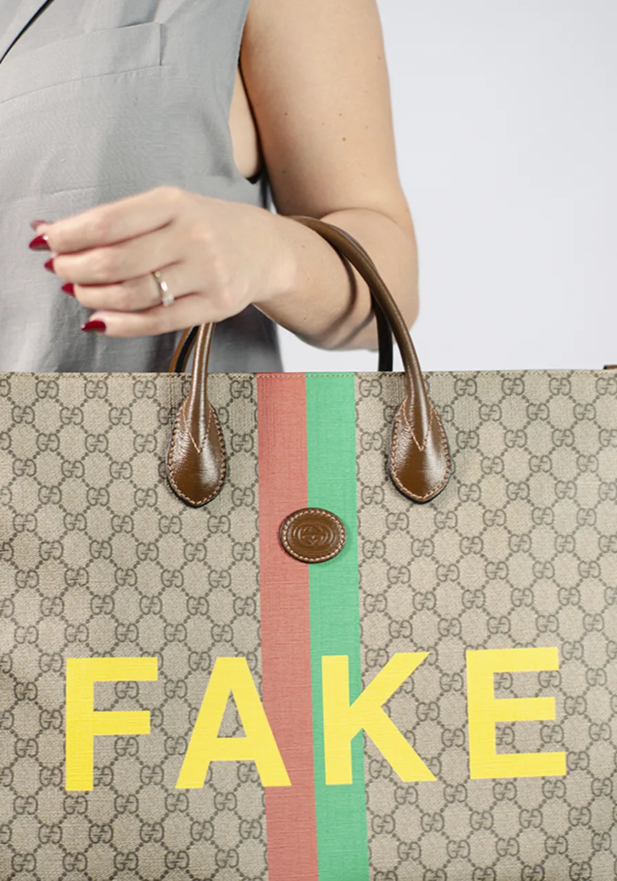 Gucci Fake/Not Shopping Bag Man Size Uni 