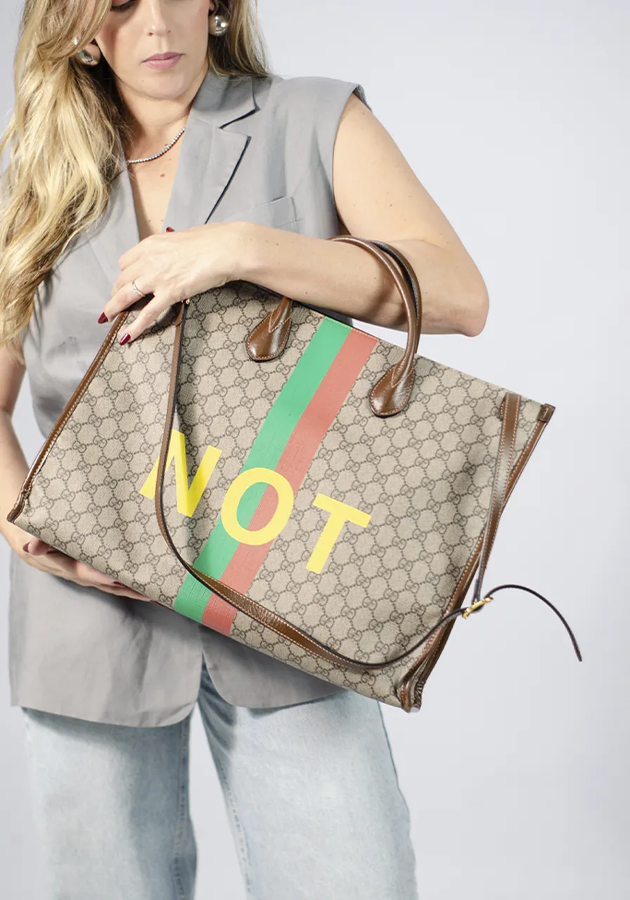Gucci Fake/Not Shopping Bag Man Size Uni 