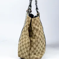 Gucci GG Canvas Bamboo Libeccio Tote Bag  - imagem 3