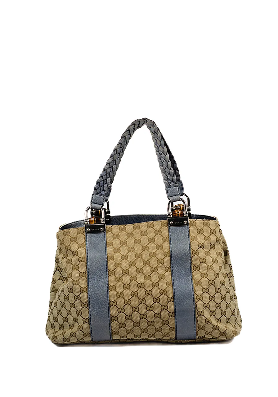 Gucci GG Canvas Bamboo Libeccio Tote Bag 