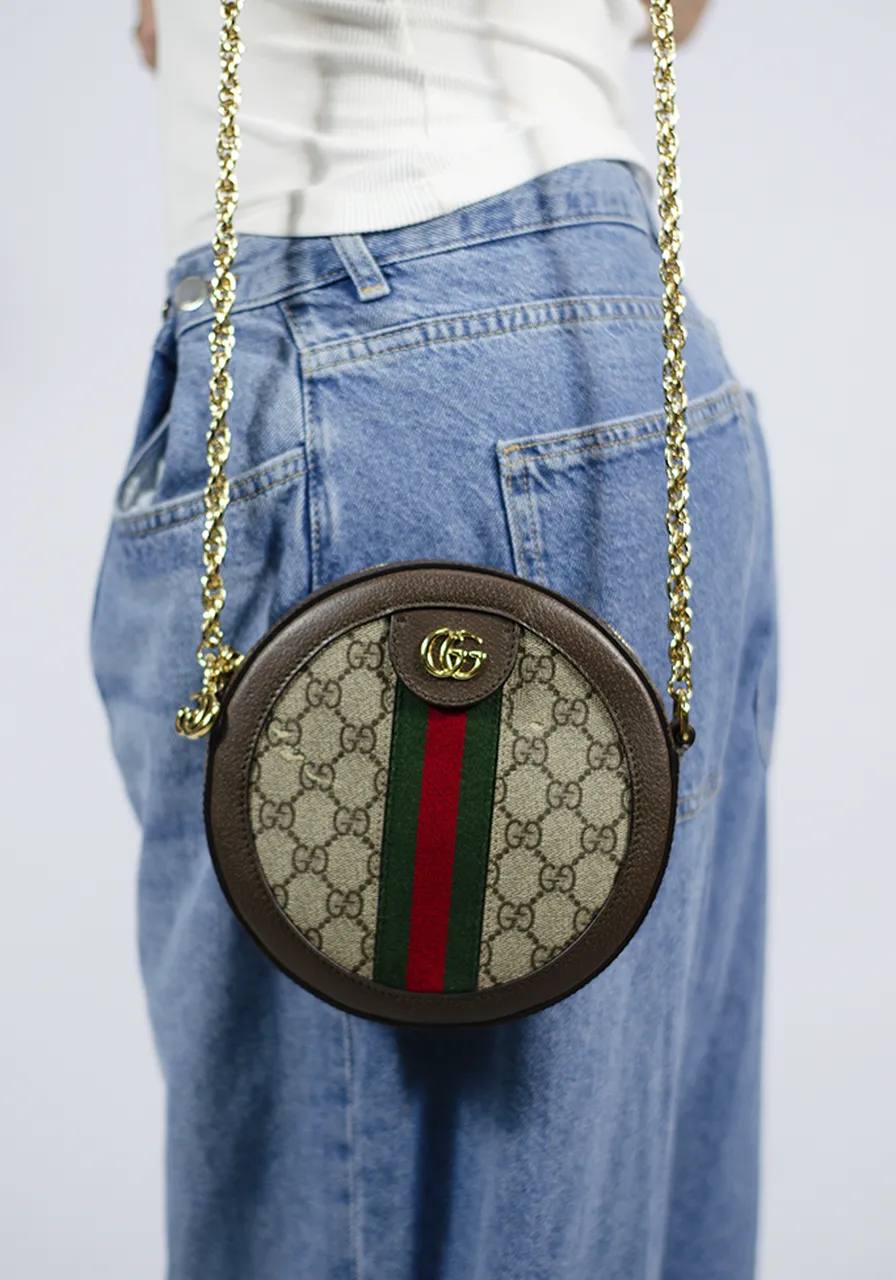 Gucci GG Supreme Ophidia Mini Round 
