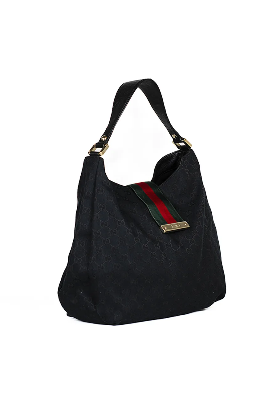 Gucci New Ladies Web Hobo Monogram 