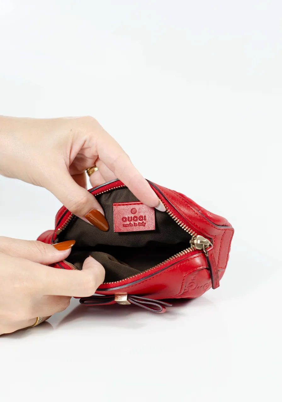 Gucci Guccissima Leather Cosmetic Pouch 