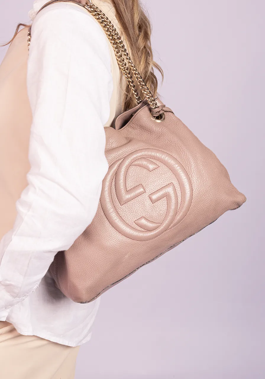 Gucci Soho Tote Nude 