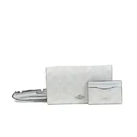 Coach Boxed Anna Foldover Clutch Crossbody And Card Case Set In Signature Canvas - imagem 1